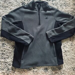 Spyder Black & Gray Midweight Quarter-Zip Pullover men’s medium